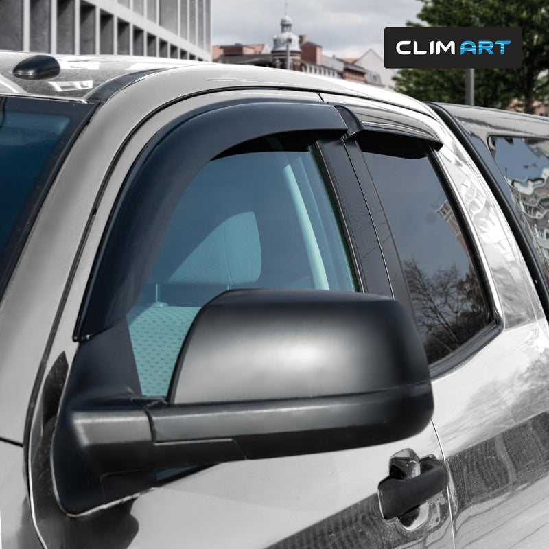 CLIM ART Durable Rain Guards for Toyota Tundra 2007-2021 Double Cab - 4pcs Window Deflectors - Image 2