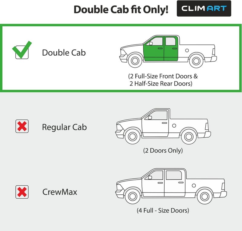 CLIM ART Durable Rain Guards for Toyota Tundra 2007-2021 Double Cab - 4pcs Window Deflectors - Image 3