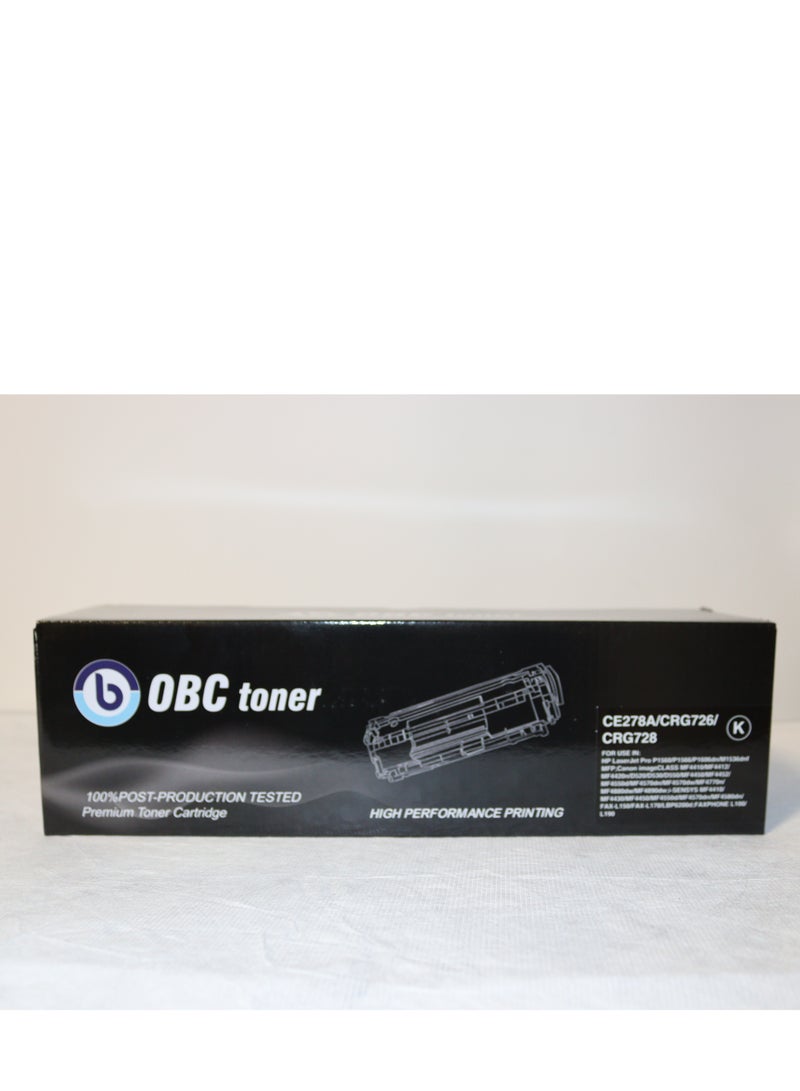 OBC Compatible Laser Toner Cartridge - HP and Canon Replacement such as CB435A CE285A and CRG728 Black Prints up to 2,000 Pages Compatible with HP and Canon Printers - Image 1