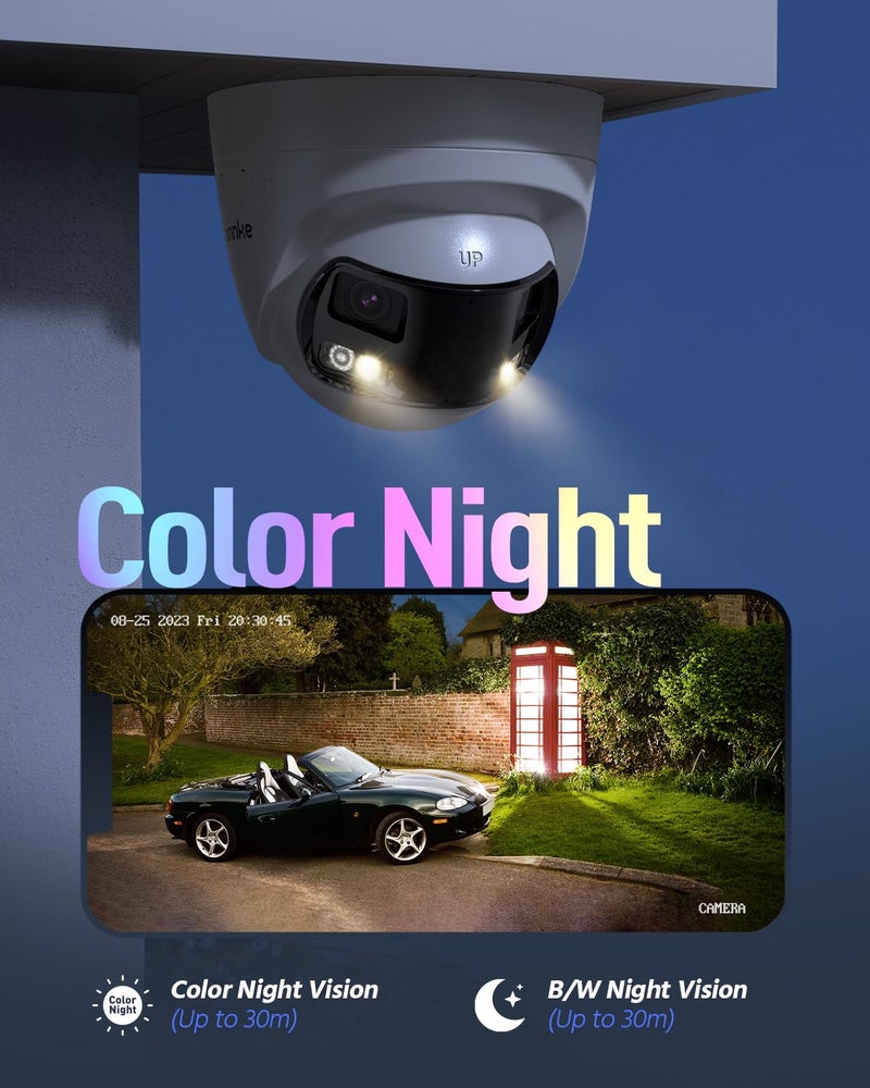 ANNKE FCD800 PoE Security Camera Outdoor with Dual Lens 180Â° Filed of View, 8MP IP Surveillance Camera Support Color Night Vision, Person/Vehicle Detection, Two-Way Talk, Built-in SD Card Slot - Image 3