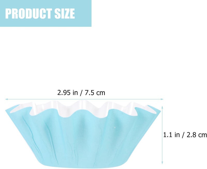 100pcs Blue Cupcake Papers Muffin Liners Baking Cake Cups Paper Muffin Liners for Party Baking and Decoration - Image 2