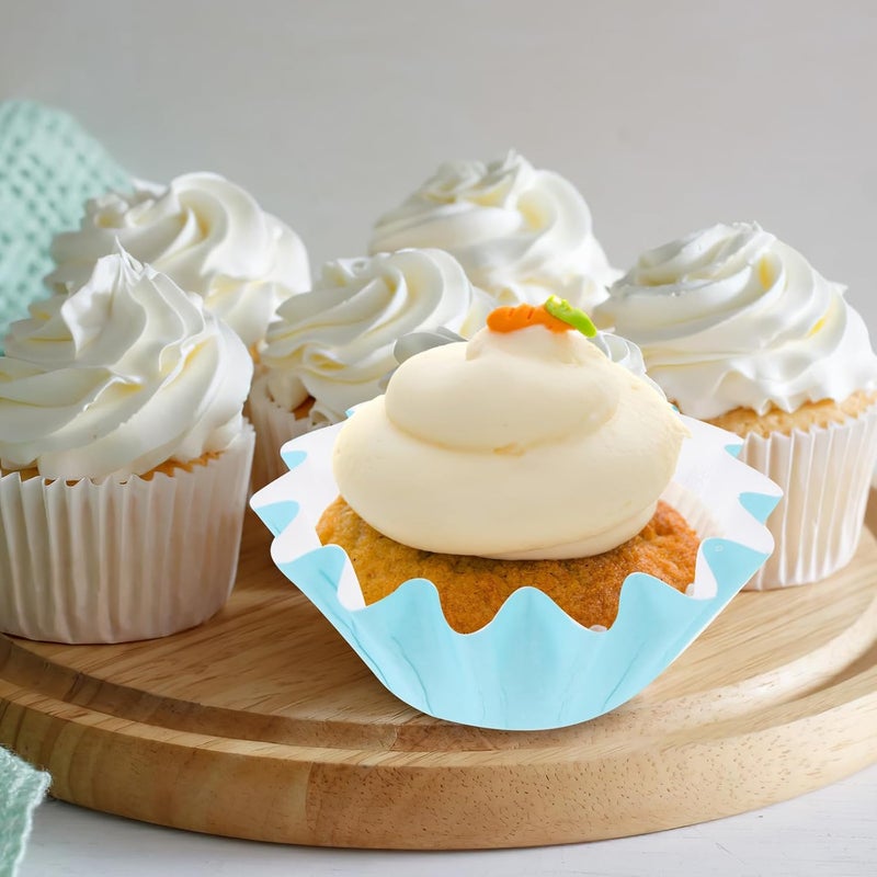 100pcs Blue Cupcake Papers Muffin Liners Baking Cake Cups Paper Muffin Liners for Party Baking and Decoration - Image 5