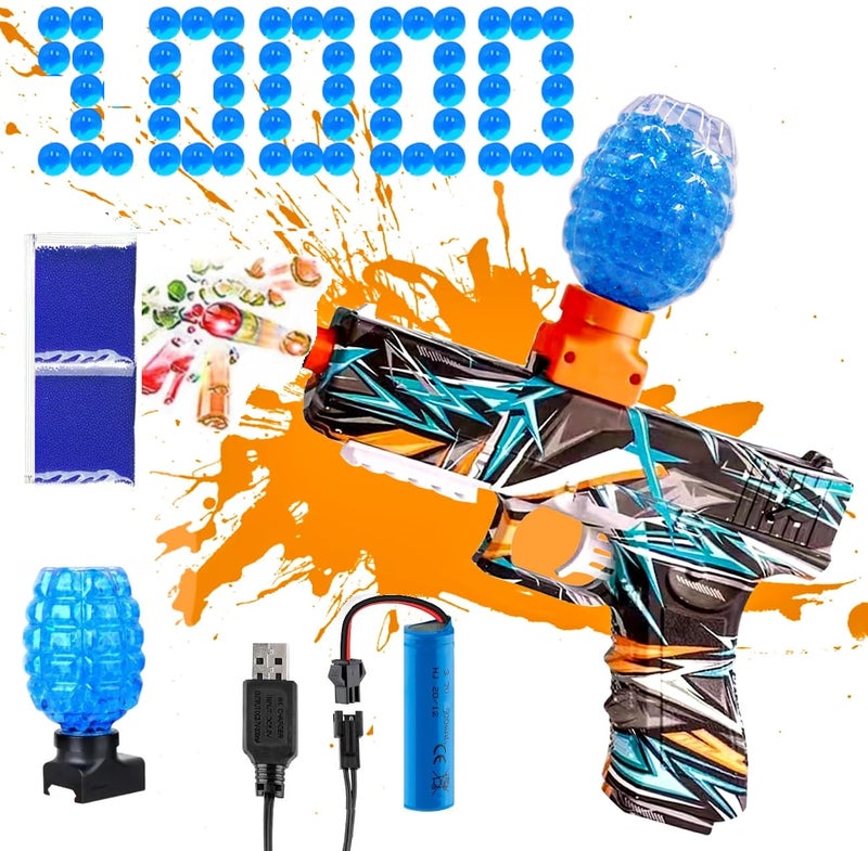 SUPER TOY Gel Blaster Gun Automatic Pistol with Rechargeable Battery and 10,000 Water Balls Electric Outdoor Target Games for Kids Boys - Image 1