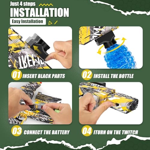 SUPER TOY Gel Blaster Gun Automatic Pistol with Rechargeable Battery and 10,000 Water Balls Electric Outdoor Target Games for Kids Boys - Image 4