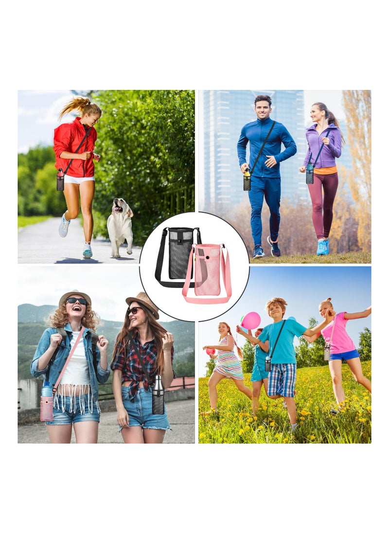 Generic - 3-Pack Water Bottle Holder Sling with Adjustable Strap, Mesh Carrier Bag for Hiking, Camping, Sports, and Gym; Fits Most Bottles and Features Night Reflective Strip. - Image 1