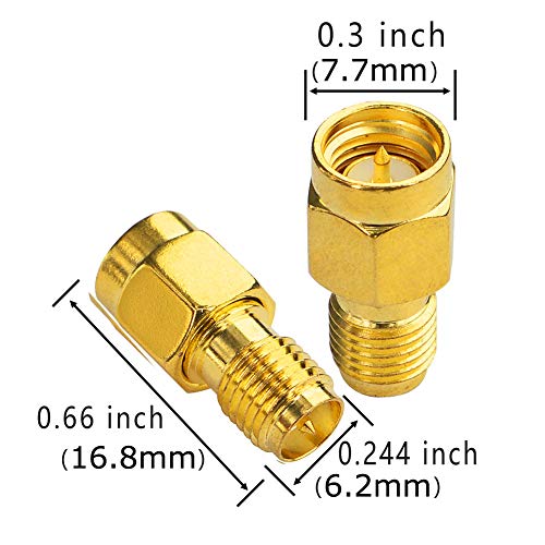 Boobrie SMA WiFi Adapter RP-SMA Female to SMA Male Coaxial Connector RF Antennas Plug Connector RP-SMA to SMA Adapter SMA Plug to RP SMA Jack for FPV Drone Pack of 2 - Image 4