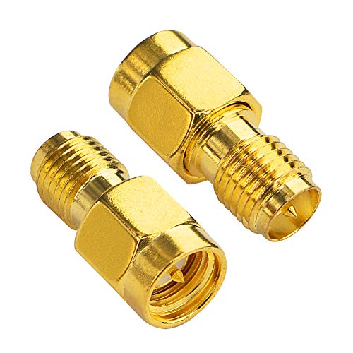 Boobrie SMA WiFi Adapter RP-SMA Female to SMA Male Coaxial Connector RF Antennas Plug Connector RP-SMA to SMA Adapter SMA Plug to RP SMA Jack for FPV Drone Pack of 2 - Image 1