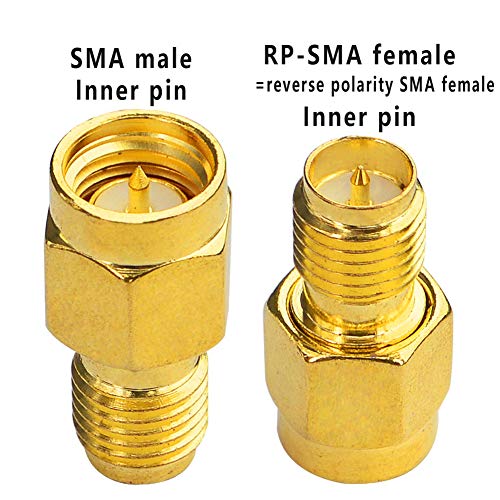 Boobrie SMA WiFi Adapter RP-SMA Female to SMA Male Coaxial Connector RF Antennas Plug Connector RP-SMA to SMA Adapter SMA Plug to RP SMA Jack for FPV Drone Pack of 2 - Image 2