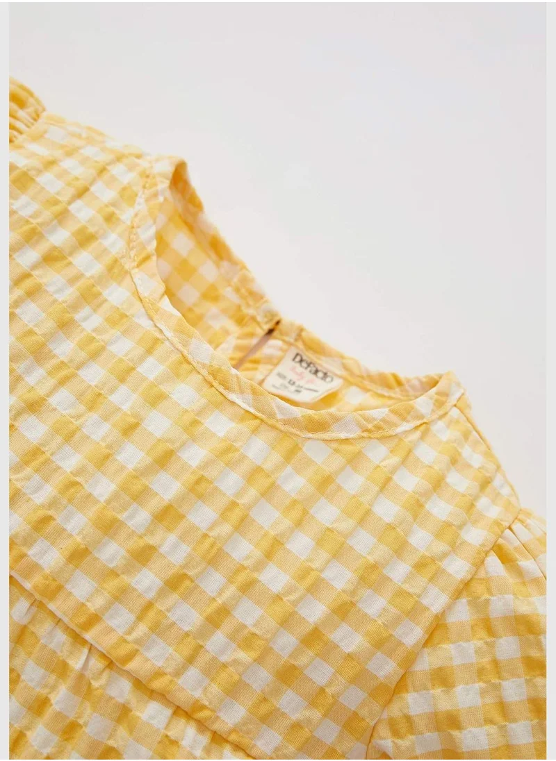 DeFacto Short Sleeve Check Print Shirt & Short Set