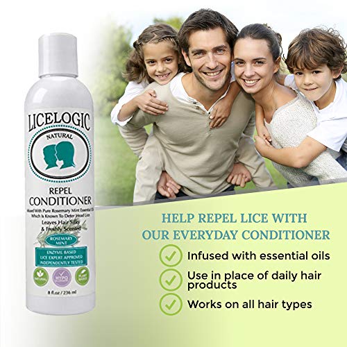 LiceLogic Repel Lice Prevention Conditioner, 8oz, Rosemary Mint - Effective Against Super Lice, Kills Eggs & Nits, Not Toxic, Naturally Derived Licezyme - Image 3