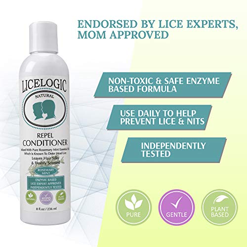 LiceLogic Repel Lice Prevention Conditioner, 8oz, Rosemary Mint - Effective Against Super Lice, Kills Eggs & Nits, Not Toxic, Naturally Derived Licezyme - Image 2