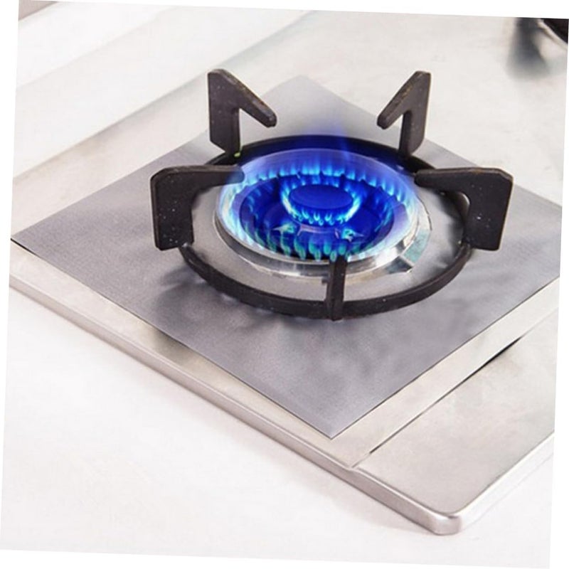 Disposable Aluminum Foil Gas Stove Burner Covers, 8 Piece Pack, 25 x 25 cm Stove Protectors for Gas Cooktops, Oil Splash Guard Liners, Easy Clean Kitchen Burner Protection - Image 2