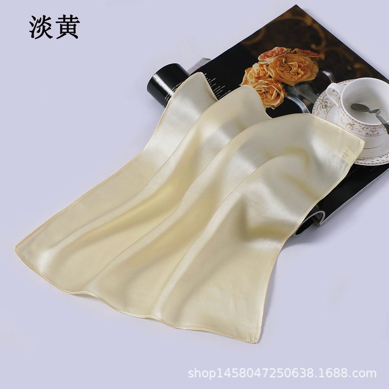 New 100% Silk Handkerchief Mulberry Silk Small Square Scarf Portable Multi-Color Small Silk Scarf Solid Color Pocket Scarf - Image 1