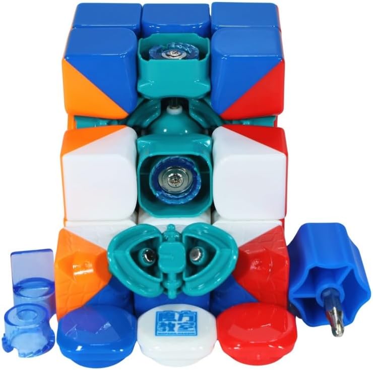 Cuberspeed MoYu RS3M V5 Ball CORE UV with MoYus New Robot Cube Stand Moyu rs3 m UV Coated Flagship 3x3 V5 UV Coated Glossy Surface 2023 Flagship 3x3 Magnetic Speed Cube