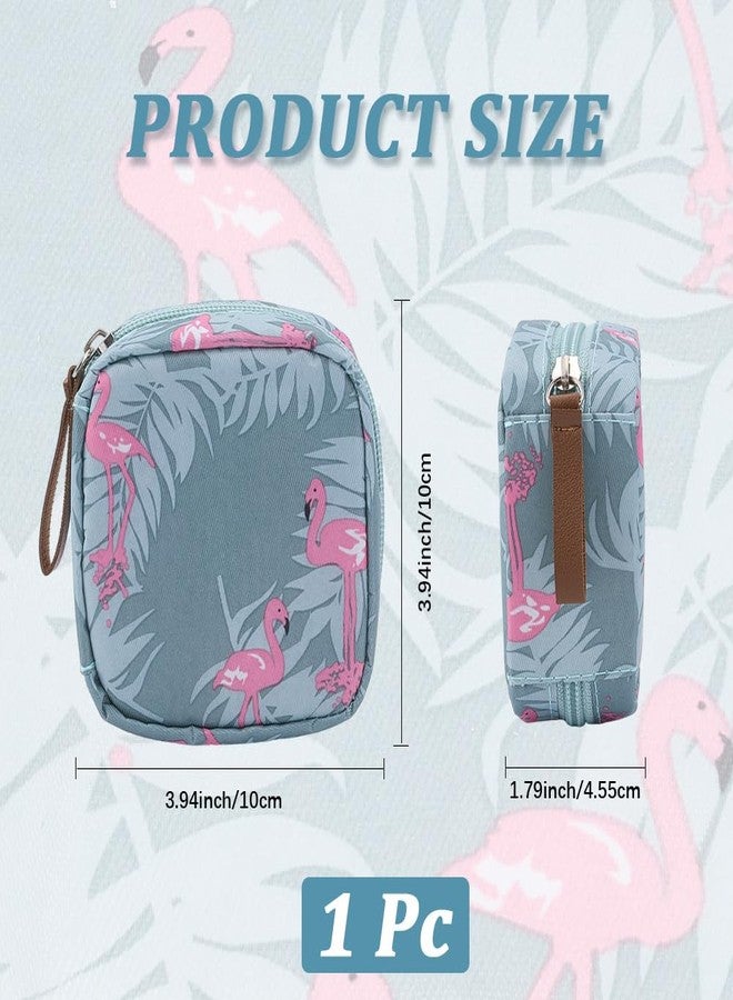 حقيبة مكياج صغيرة من كريت كابين، حقيبة تنظيم، حقائب يد مزينة بسحاب على شكل فلامنجو، حقيبة تخزين أحمر شفاه ومستحضرات تجميل، حقائب تنظيم مقاومة للماء للنساء، هدايا، إكسسوارات سفر، 3.94 × 3.94 × 1.79 بوصة - Image 2