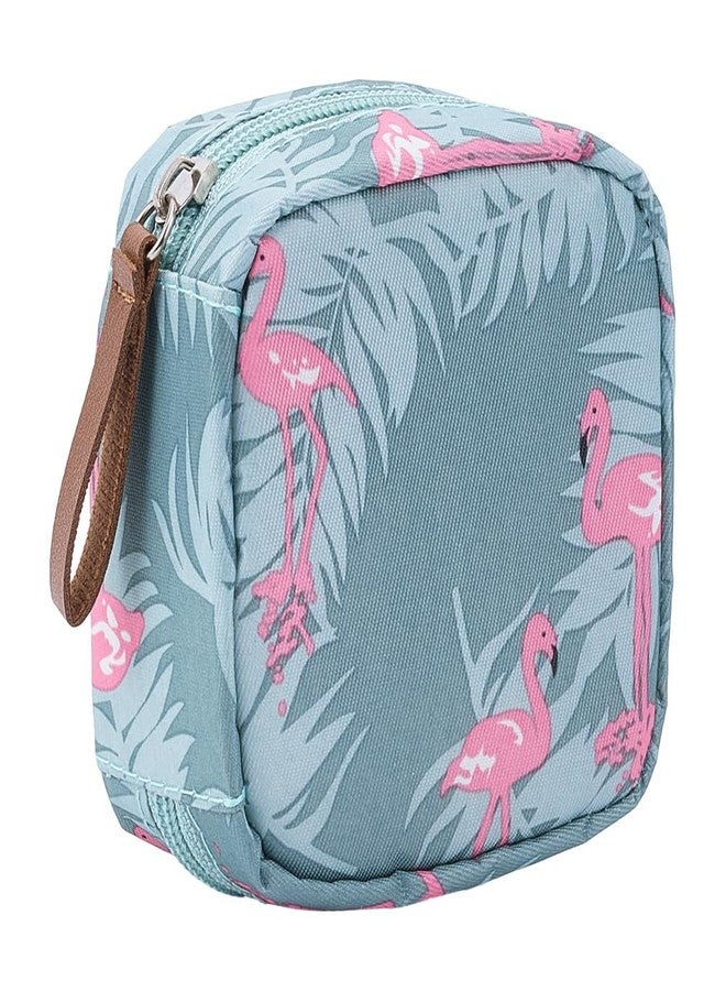 حقيبة مكياج صغيرة من كريت كابين، حقيبة تنظيم، حقائب يد مزينة بسحاب على شكل فلامنجو، حقيبة تخزين أحمر شفاه ومستحضرات تجميل، حقائب تنظيم مقاومة للماء للنساء، هدايا، إكسسوارات سفر، 3.94 × 3.94 × 1.79 بوصة - Image 1