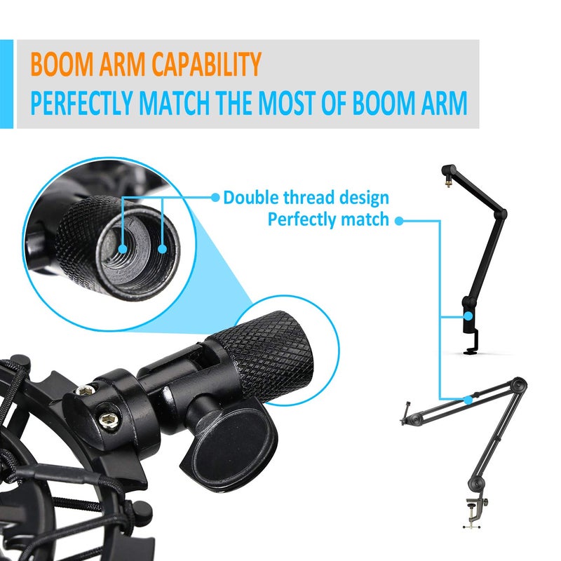 SUNMON Shure MV7 Shock Mount Compatible with Shure MV7 Microphone, MV7 Shock Mount Reduces Vibration Noise Matching Mic Stand Boom Arm by SUNMON - Image 5