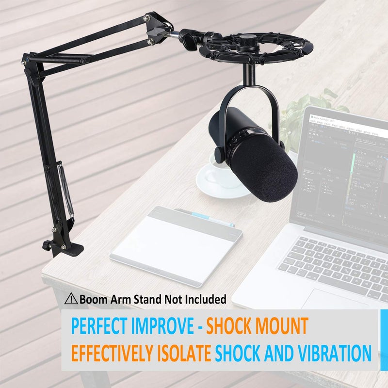 SUNMON Shure MV7 Shock Mount Compatible with Shure MV7 Microphone, MV7 Shock Mount Reduces Vibration Noise Matching Mic Stand Boom Arm by SUNMON - Image 3