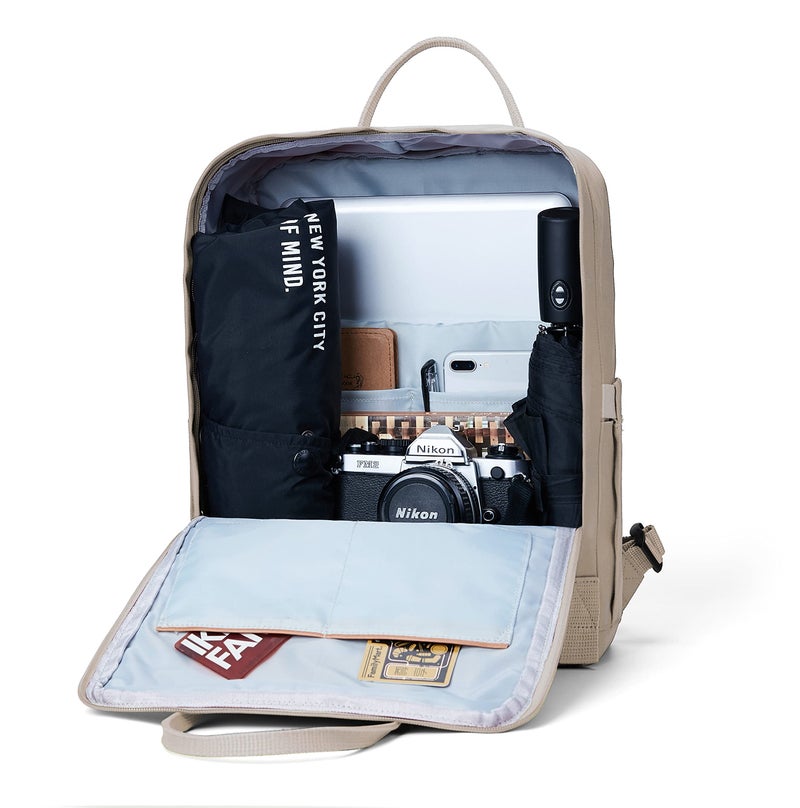 KALIDI Casual Laptop Backpack 15 Inches Classic Camping Rucksack Travel Outdoor Square Daypack College Hiking Gym Bag, Khaki - Image 4
