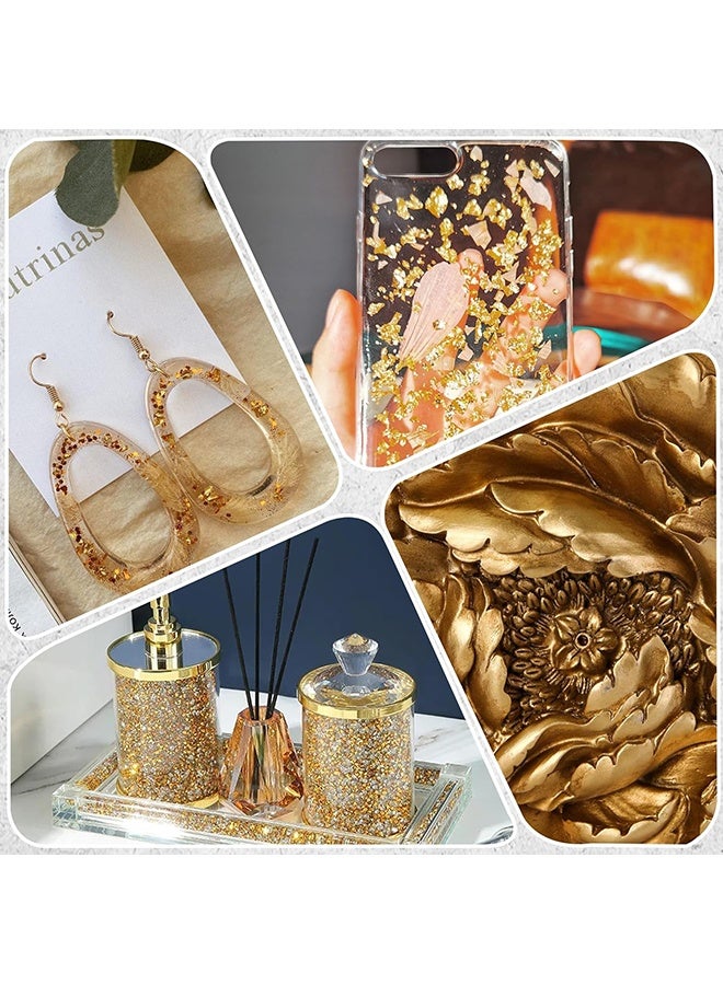 Wffo 200 Pcs Imitaion Gold Leaf Sheets for Resin - for Art,Crafts,Resin,Painting,Furniture,Decoration - 3.15×3.35 inches - Gold - Image 5