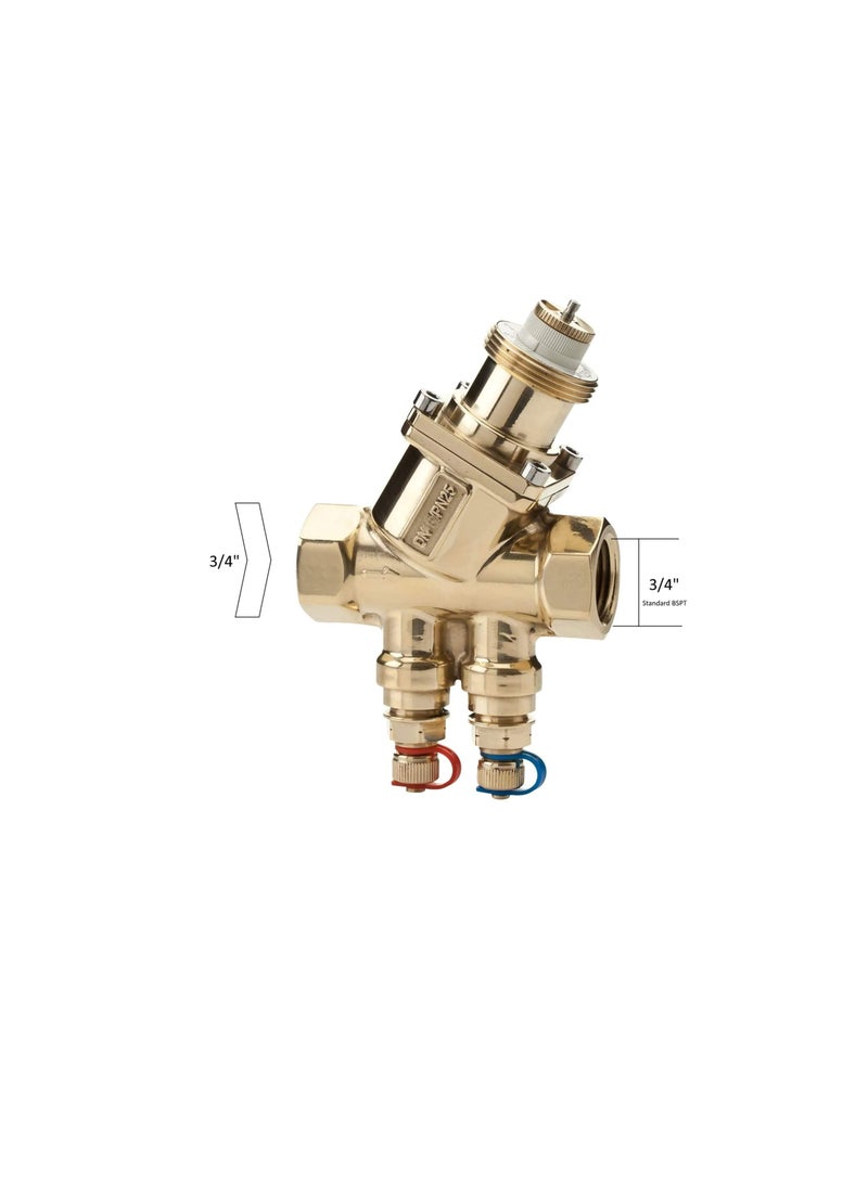 OPTIMA Frese OPTIMA Compact Pressure Independent Balancing & Control Valve 53-1338 3/4Inch, DN20/PN25 M/M High 5 P/T, AC Chiller Water Actuator Control Valve, Made in Denmark - Image 3