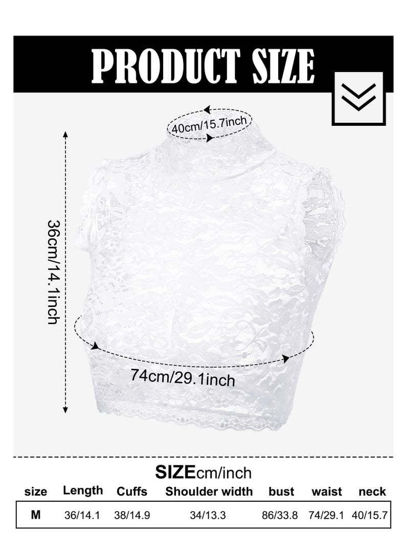 SOLARAE Women's Lace Fake Collar Detachable, Dickey Collars White Lace Collar Black Lace, Jabot Detachable Collars for Women, Made of Reliable Lace Fabric, can be Utilized with Sweaters, Dresses (2 Pieces) - Image 3