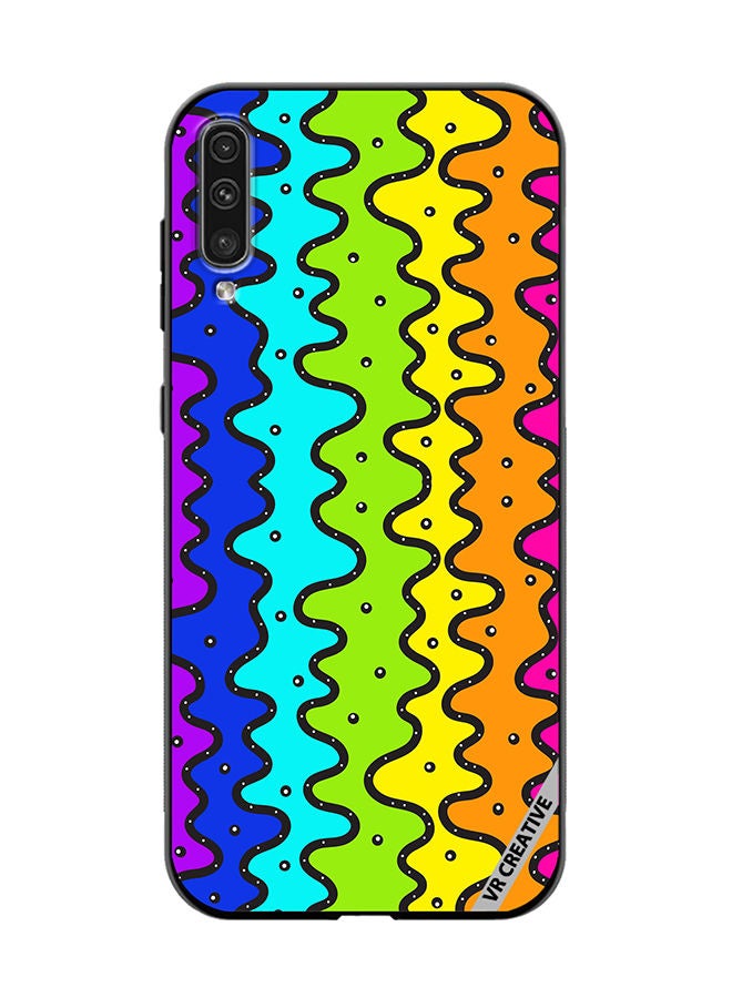 VR CREATIVE Protective Case Cover For Samsung Galaxy A50/A50s Color Strip Design Multicolour - Image 1