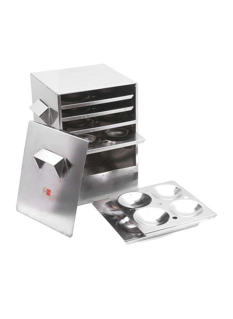 KCL KCL Stainless Steel - Trivia Idly Cooker | Restaurant Type Square Shape Idli Steamer For Home | 6 Plates Idli Steamer Set | Gas Stove & Induction Compactible | Makes Soft & Fluffy Idli  - Image 2