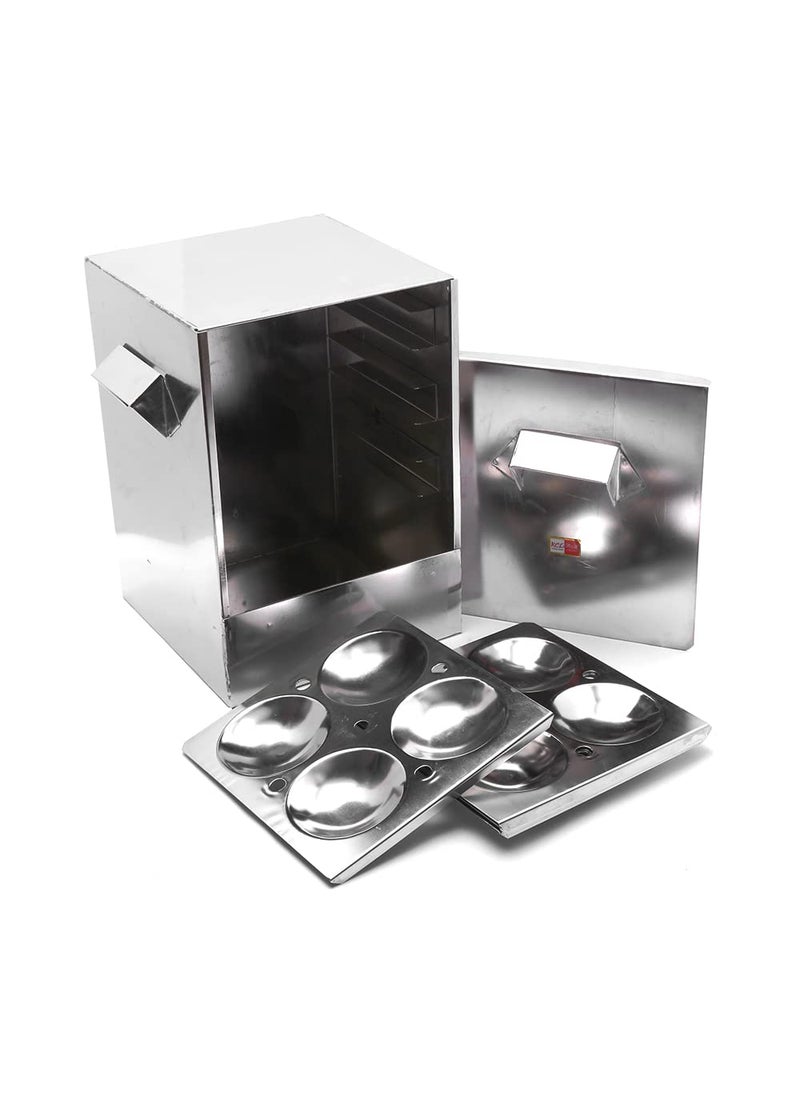 KCL KCL Stainless Steel - Trivia Idly Cooker | Restaurant Type Square Shape Idli Steamer For Home | 6 Plates Idli Steamer Set | Gas Stove & Induction Compactible | Makes Soft & Fluffy Idli  - Image 1