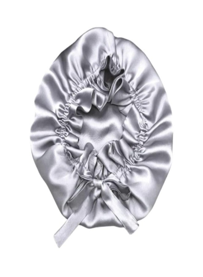 PROLIXR Satin Hair Bonnet with Ribbon Tie Band (Grey) | Hair Care - Soft, Lightweight, and Hydrating | Silk bonnet for hair | Curly Hair Products | Created by Savio John Pereira - Image 2