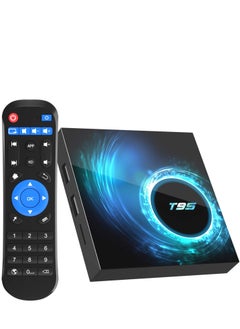 T95 Android TV Box with 8GB RAM, 128GB ROM | Latest Android 10.0 TV Box with 6K Ultra HD, 3D Support | H616 Quad-Core Cortex-A53 CPU | High-Speed 2.4G/5G Dual-Band Wi-Fi | 100M LAN Ethernet & Bluetooth Smart TV Box for Smooth Streaming and Gaming