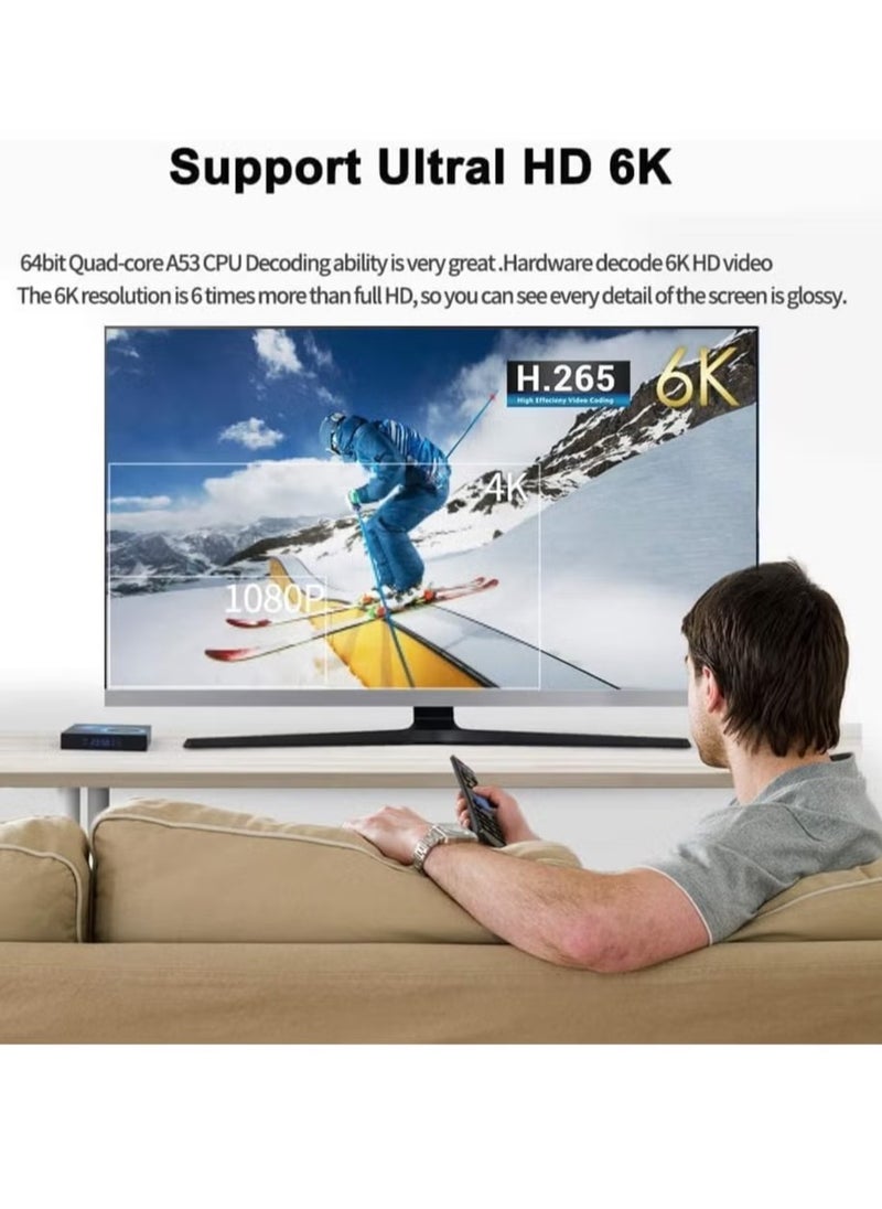 T95 - T95 Android TV Box with 8GB RAM, 128GB ROM | Latest Android 10.0 TV Box with 6K Ultra HD, 3D Support | H616 Quad-Core Cortex-A53 CPU | High-Speed 2.4G/5G Dual-Band Wi-Fi | 100M LAN Ethernet & Bluetooth Smart TV Box for Smooth Streaming and Gaming - Image 1