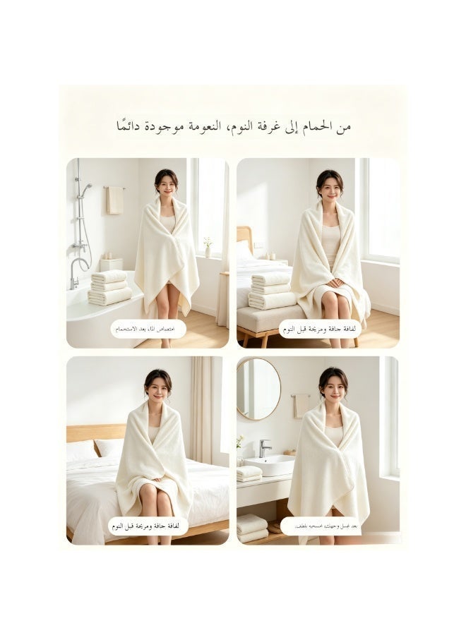 3 Pieces  Thickened Towel Set, 1 Large Bath Towel 70x140cm 2 Hand Face Towels 35x75cm, Ultra Skin Friendly High Absorbent Quick Dry Towels For Home Hotel Spa Ramadan - Image 4