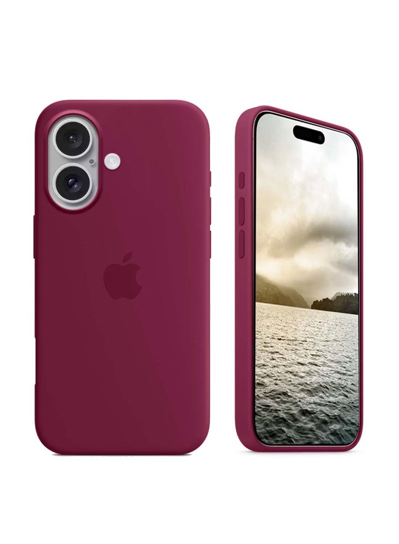 Wtech Apple iPhone 16 2024 Premium Soft Liquid Silicone Case Cover - Plum - Image 1