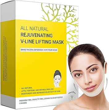 Doppeltree Double Chin Reducer Remover by Doppeltree V Line Lifting Face Mask Face Slimmer Lifts Tightens Jawline and Chin Formulated in San Francisco 5 Masks - Image 1