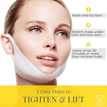 Doppeltree Double Chin Reducer Remover by Doppeltree V Line Lifting Face Mask Face Slimmer Lifts Tightens Jawline and Chin Formulated in San Francisco 5 Masks - Image 4