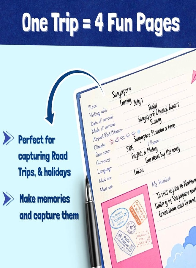 CocoMoco Kids Travel Scrapbook with Stickers for Ages 5-7 Years, 8-10 Years, Birthday Return Gift for 11-14 Years Old Boys & Girls (Single Pack) - Image 3