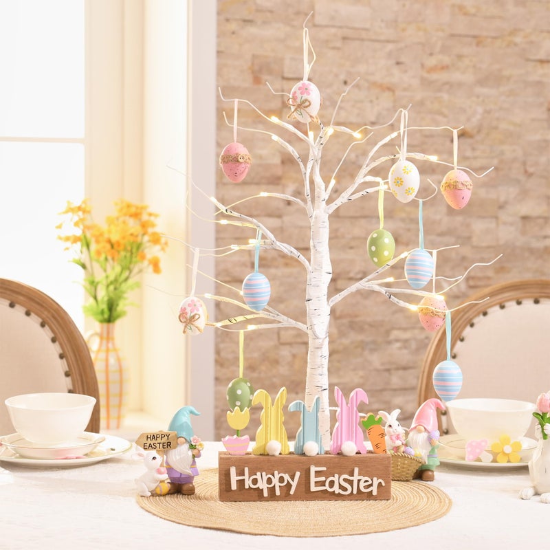 Valery Madelyn 12pcs بيض عيد الفصح البلاستيكي زخارف شجرة الديكور 2 '' الباستيل الوردي الأزرق البيض عيد الفصح للزخارف عيد الفصح زخرفة البيض معلقة لبيض العطلة الربيع - Image 3