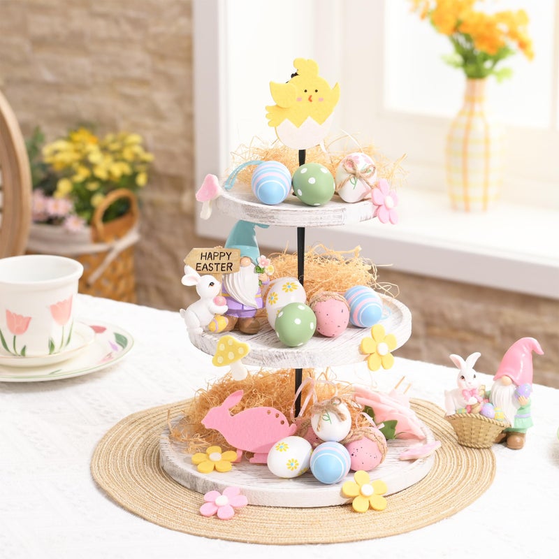 Valery Madelyn 12pcs بيض عيد الفصح البلاستيكي زخارف شجرة الديكور 2 '' الباستيل الوردي الأزرق البيض عيد الفصح للزخارف عيد الفصح زخرفة البيض معلقة لبيض العطلة الربيع - Image 2