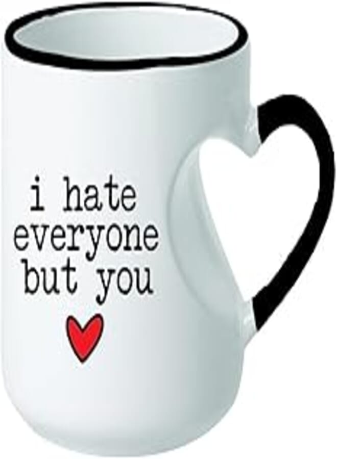 Heart Cupart Ceramic Mug: Valentine - Special Day - Cute Design Mug - White Ceramic Mug - Ideal For Gift February 14 - Birthday - Anniversary-cr9004 