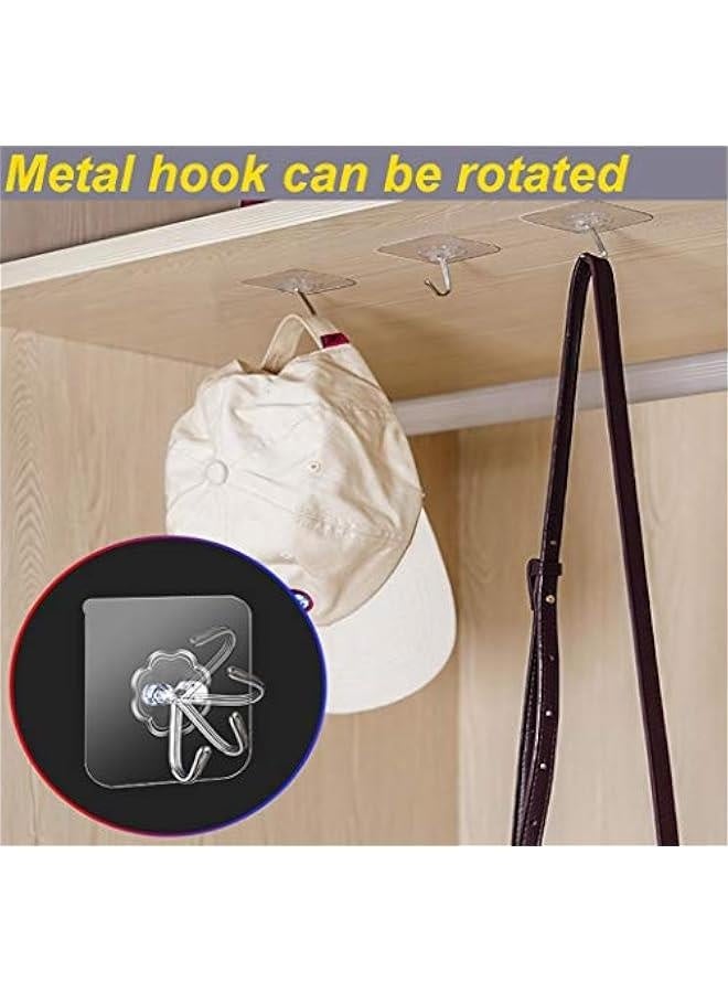 Adhesive Hooks , Transparent Reusable Utility Hooks Heavy Duty Wall Hooks 13lb(Max) Seamless Hooks Waterproof and Oil Proof for Kitchen Bathroom and Kitchen (12) - Image 4