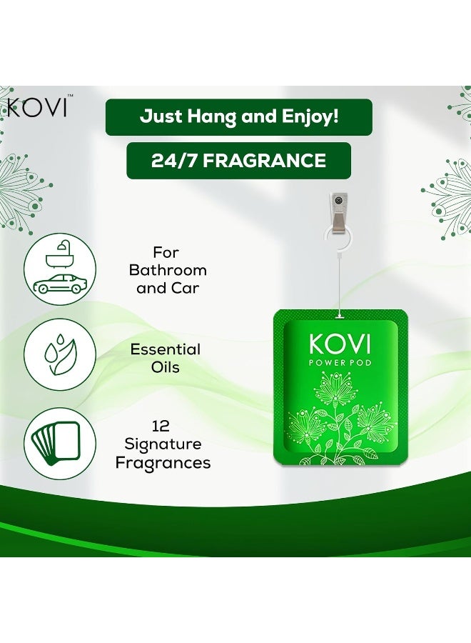 Kovi بود عطر الهواء باور للحمام والسيارة، توت وخوخ، برغموت وزهرة البنفسج، خشب جوز الهند، معززة بالزيوت الأساسية، روائح تدوم طويلاً، مجموعة غريبة، عبوة من 3 (10 جرام لكل منها) - Image 4