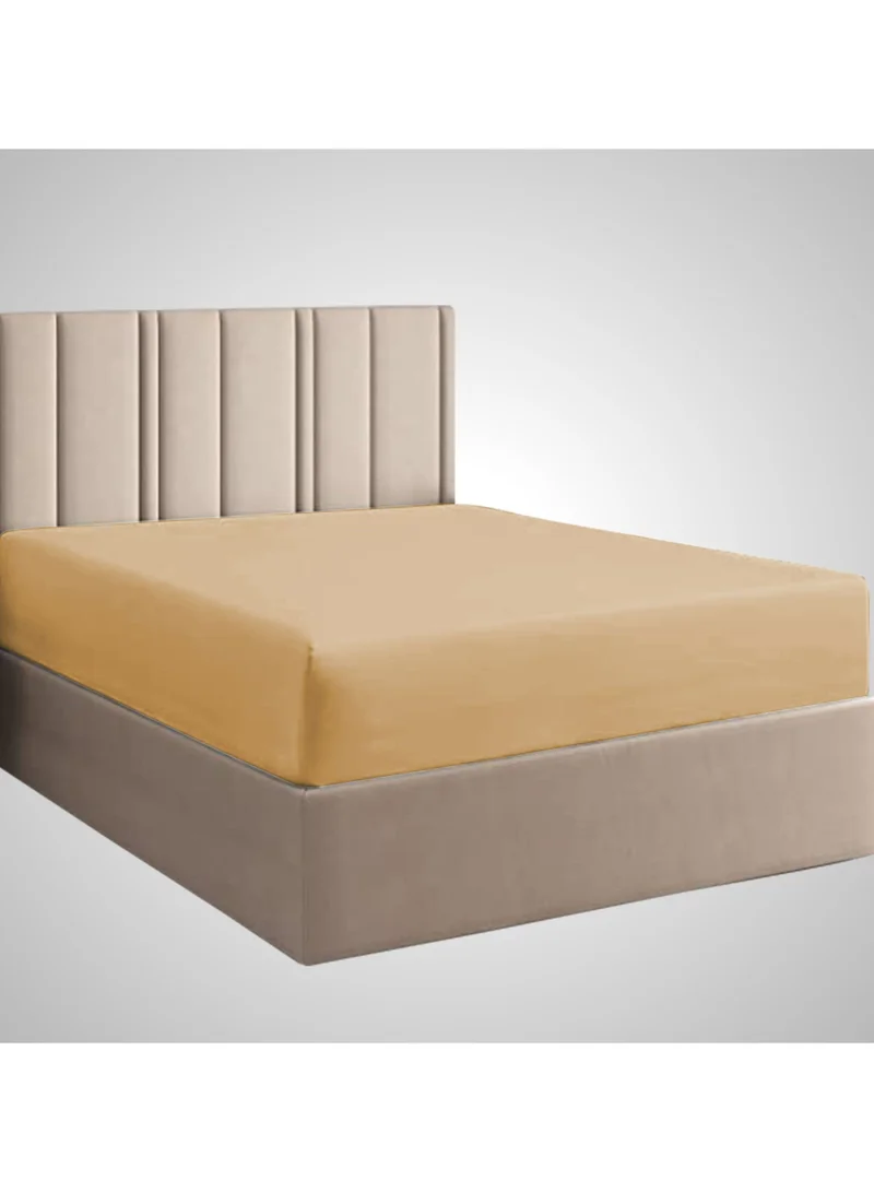 دوناتيلا شرشف مطاط سادة مقاس مفرد مايكروفايبر قطعة واحدة 120×203+30 سم بني فاتح