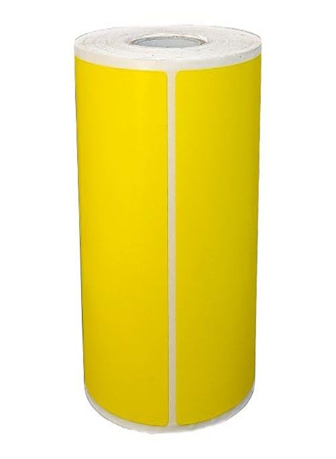 Barcoline® 100x100 mm Chromo Self Adhesive Barcode Paper Label Sticker Roll - Pack of 1 roll - 250 Labels in a roll (Yellow) - Image 3