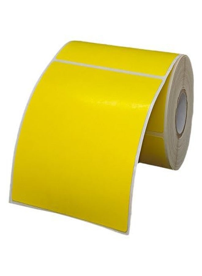 Barcoline® 100x100 mm Chromo Self Adhesive Barcode Paper Label Sticker Roll - Pack of 1 roll - 250 Labels in a roll (Yellow) - Image 1