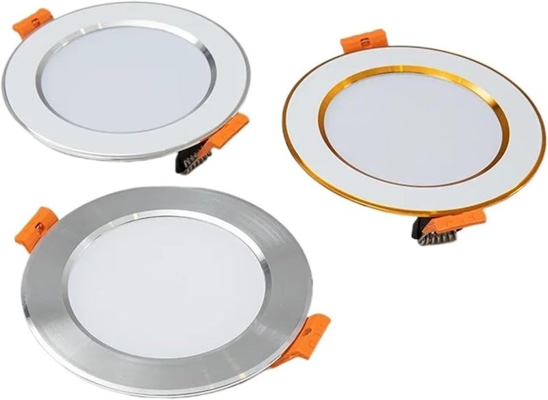 LED Downlight 220V Spot Three Colors Dimming 5W 7W 9W 12W 15W Recessed in LED Ceiling Downlight Light Cold Warm White Lamp(3-Color dimming,White 5W)