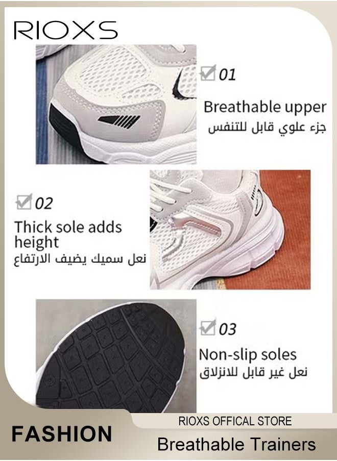 RIOXS - Women's Sneakers, Fashion Casual Athletic Shoes,Comfort Sports Shoes For Women, Ladies Breathable Trainers, Ant-slip Sneaker For Running Jogging Walking,Outdoor Sport Shoes, Lace-up Tennis Shoes, Athlesiure Trainers For Ladies - Image 1