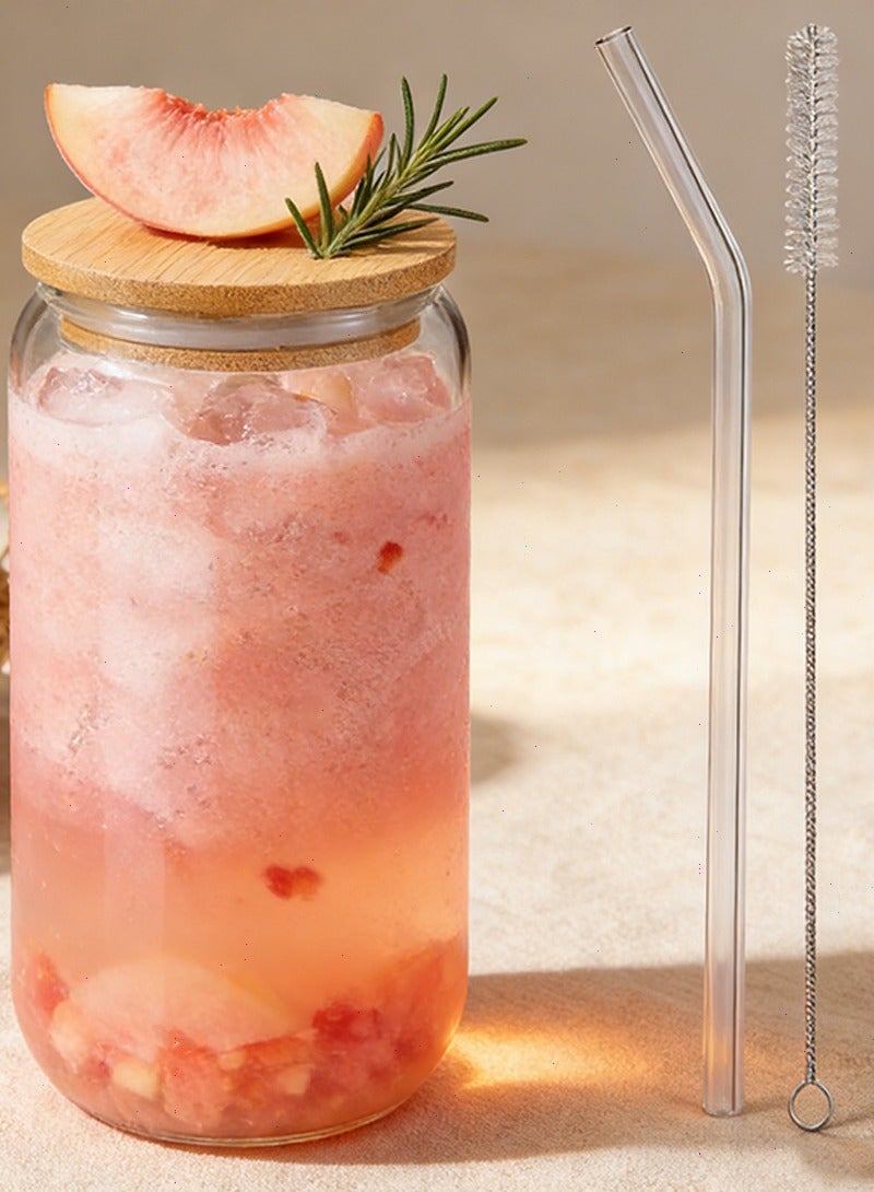 يواوليتي كوب شفاف,كوب قزاز، أكواب ماء بغطاء وقشة، كوب ماء زجاجي، أكواب فقاعات للقهوة المثلجة، العصير، المشروبات، الحليب، الشاي (شفاف) - Image 1