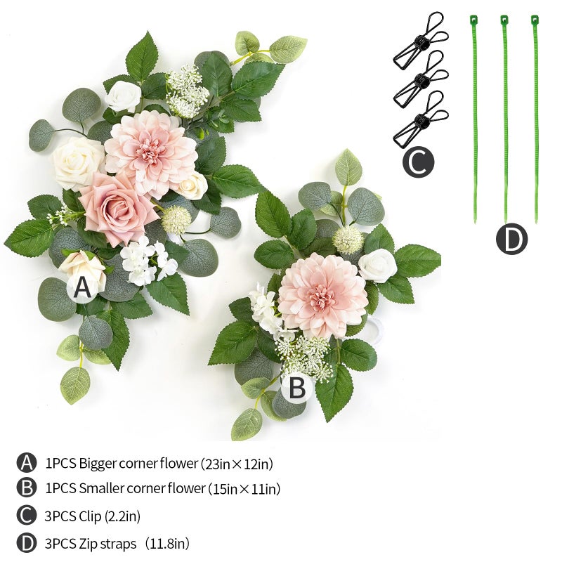 WEIERYUE(Pack of 2 Artificial Flowers Decorations, Wedding Flowers, Wedding, Banquet, Party, Reception Entrance Welcome Sign and Background Decoration(White) - Image 2