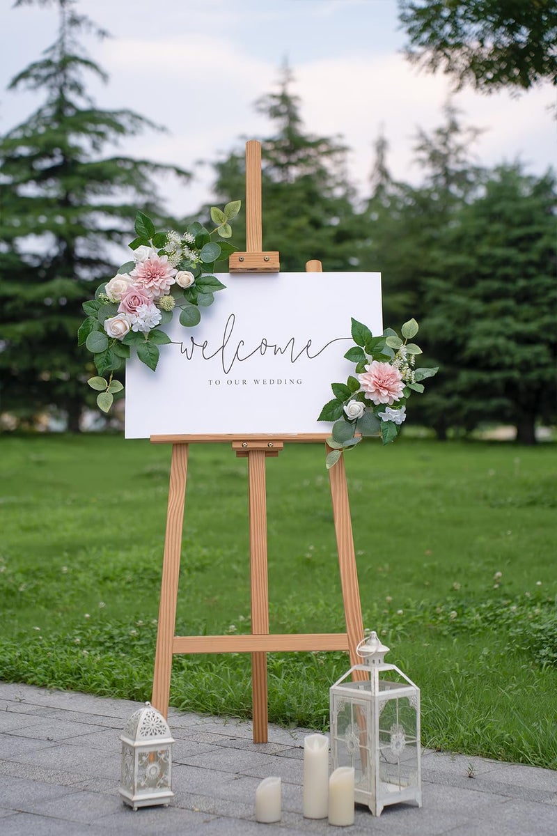 WEIERYUE(Pack of 2 Artificial Flowers Decorations, Wedding Flowers, Wedding, Banquet, Party, Reception Entrance Welcome Sign and Background Decoration(White) - Image 3
